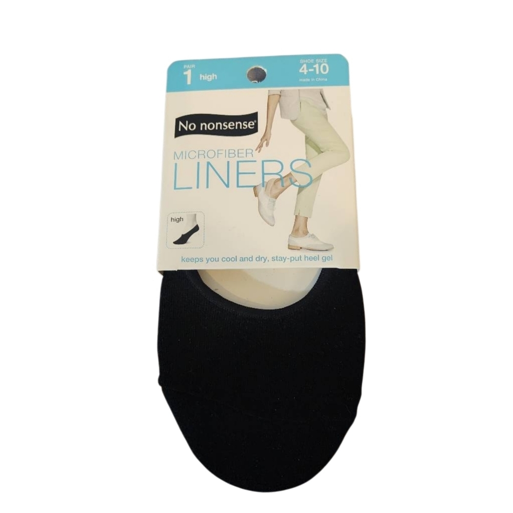 No Nonsense Black Microfiber Shoe Liners 1 Pair Size 4-10‎